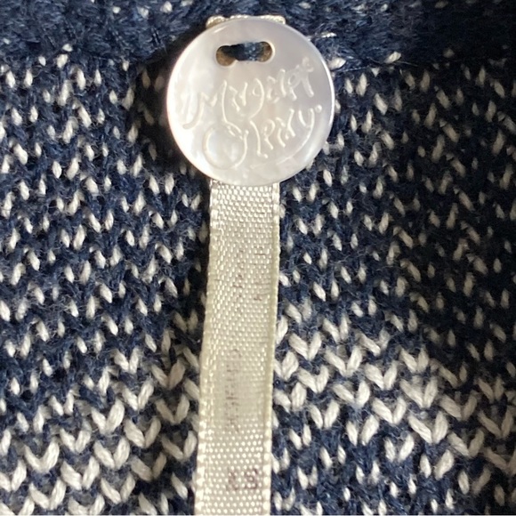 Margaret O'Leary Cardigan Chevron Stripes Blue & Winter White extra small Cotton - Picture 11 of 11